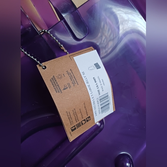 NWT Telfar x Melissa Translucent Purple Tote ,crossbody LARGE Jelly Shopper+dust - Picture 5 of 11